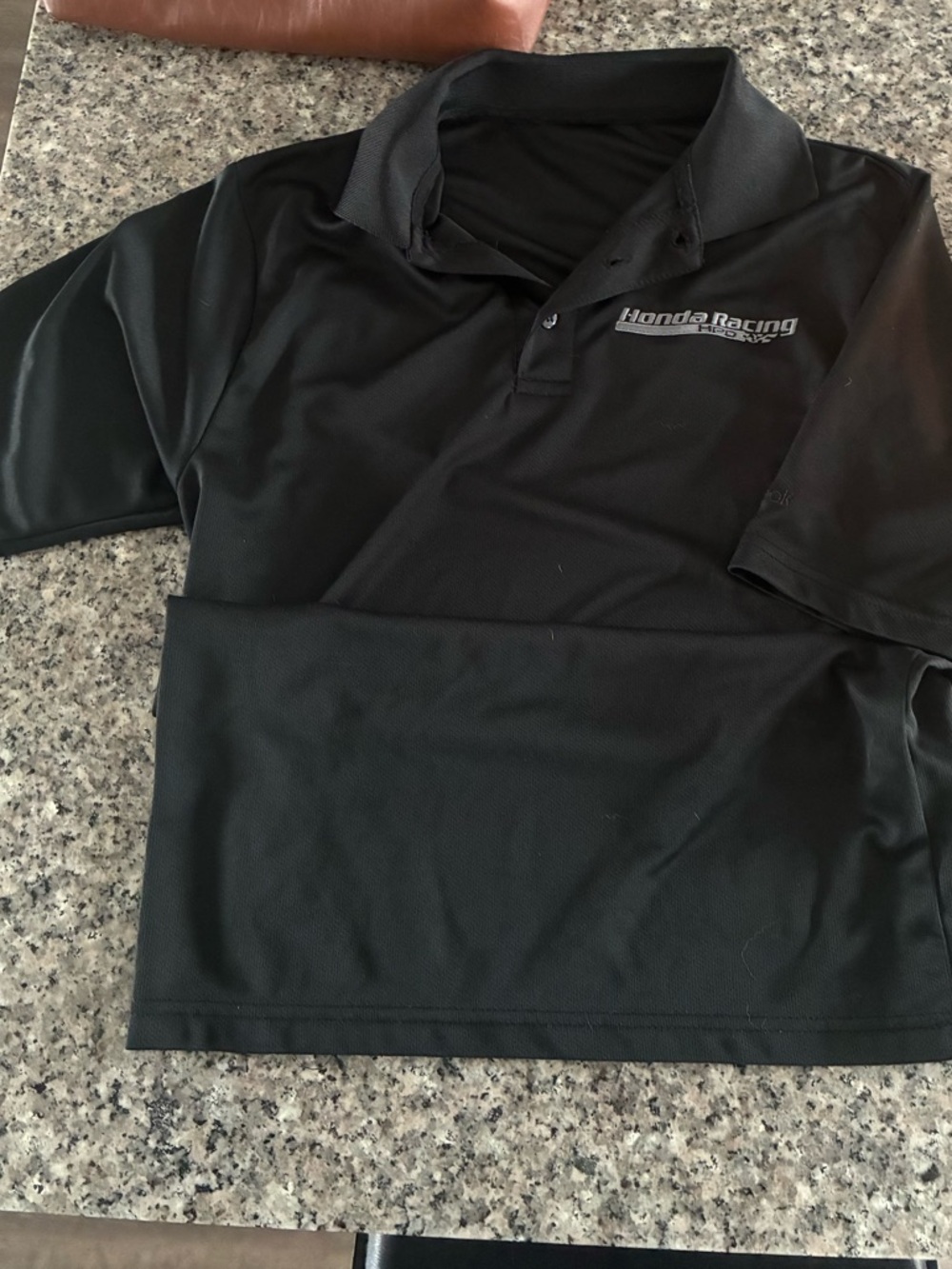 Reebok Black Men's Polo with Subtle Logo Honda Racing